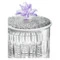 Конфетница с крышкой Decor de table Париж Магнолия 12,5х17 см, хрусталь, цветок фиолетовый