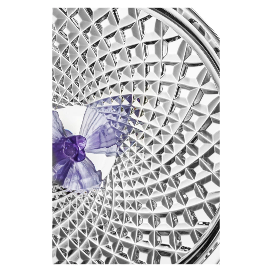 Конфетница с крышкой Decor de table Париж Магнолия 12,5х17 см, хрусталь, цветок фиолетовый