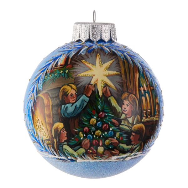 Игрушка елочная КОЛОМЕЕВ Шар Рождество 2 10 см, стекло, п/к