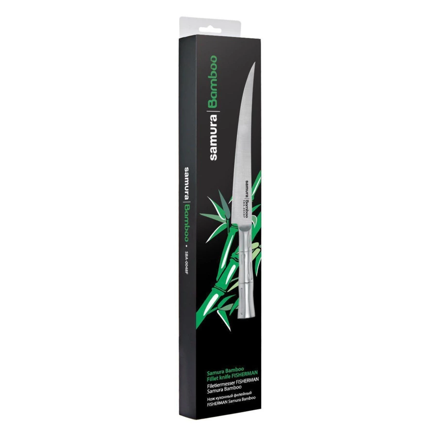 Нож кухонный филейный Samura Bamboo 22,4 см, сталь нержавеющая