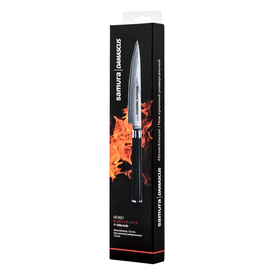 Нож универсальный Samura Damascus 12,5 см, сталь нержавеющая