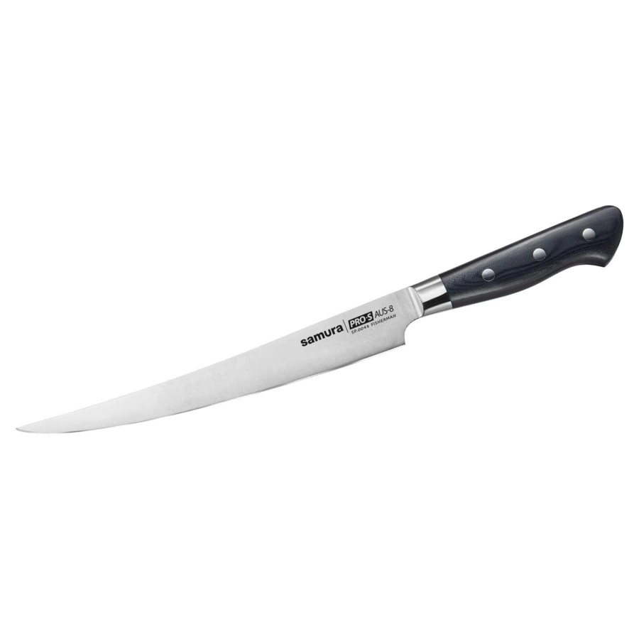 Нож кухонный филейный Samura Pro-S Fisherman 22,4 см, сталь нержавеющая