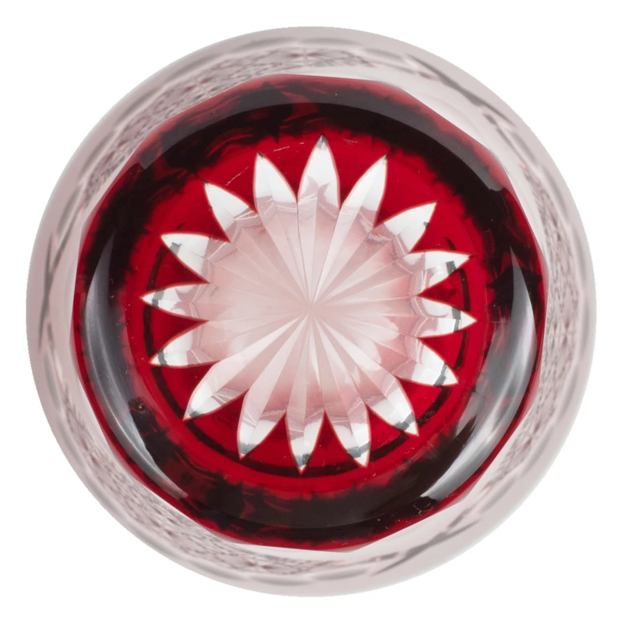 Стакан Tajima Glass Хризантема и веер 240 мл, стекло, медно-красный, деревянная коробка