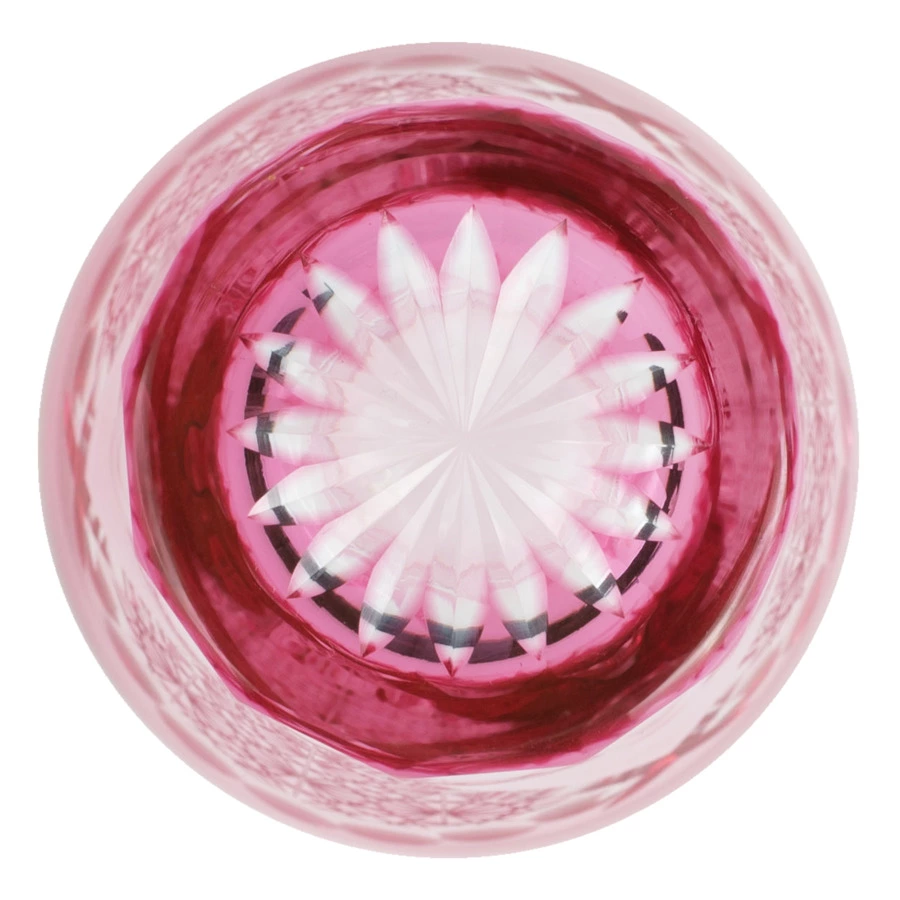 Стакан Tajima Glass Хризантема и веер 240 мл, стекло, золотисто-красный, деревянная коробка