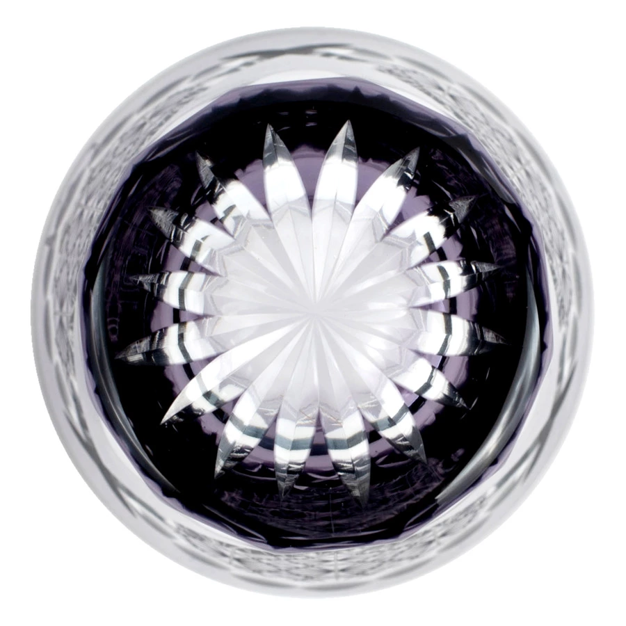 Стакан Tajima Glass Хризантема и веер 240 мл, стекло, фиолетовый, деревянная коробка