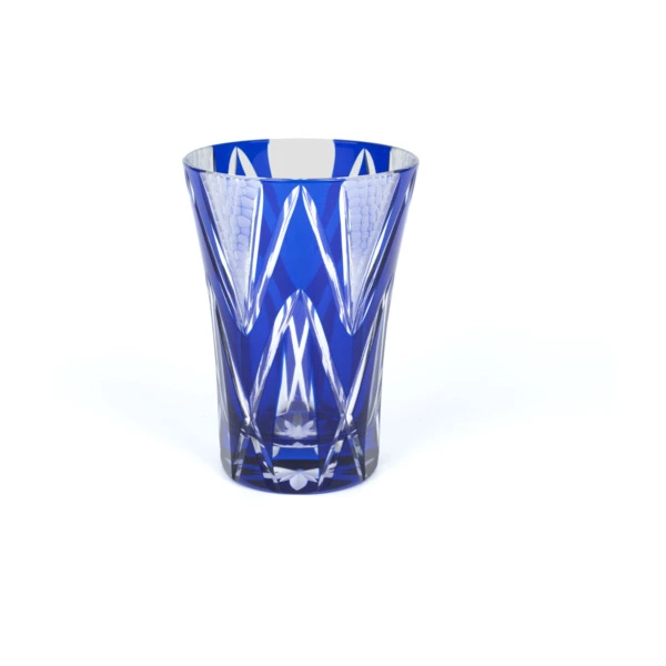 Стакан Tajima Glass Звездные грани 240 мл, стекло, лазурный, деревянная коробка