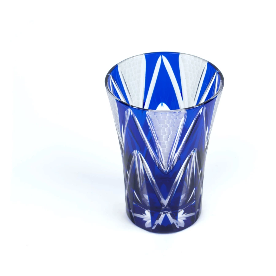 Стакан Tajima Glass Звездные грани 240 мл, стекло, лазурный, деревянная коробка