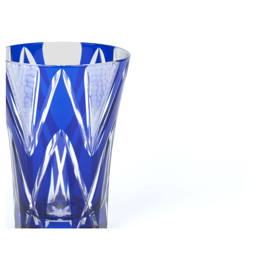 Стакан Tajima Glass Звездные грани 240 мл, стекло, лазурный, деревянная коробка