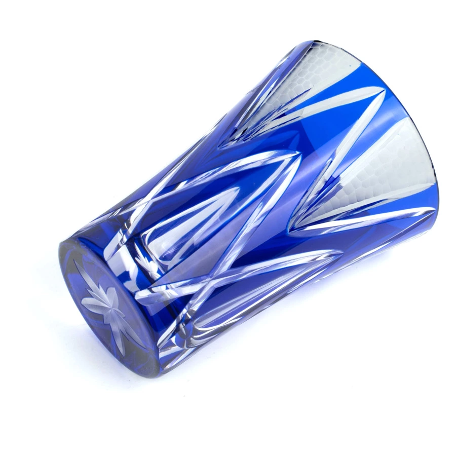 Стакан Tajima Glass Звездные грани 240 мл, стекло, лазурный, деревянная коробка