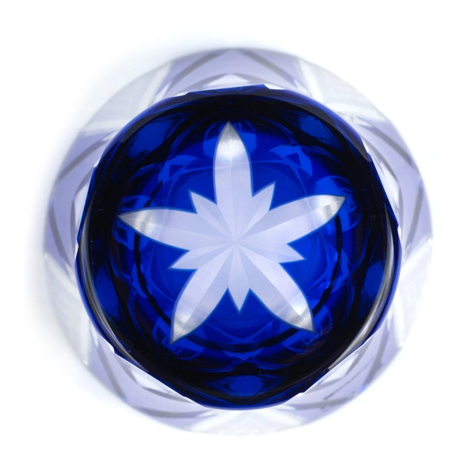 Стакан Tajima Glass Звездные грани 240 мл, стекло, лазурный, деревянная коробка