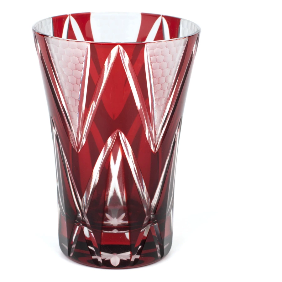 Стакан Tajima Glass Звездные грани 240 мл, стекло, медно-красный, деревянная коробка