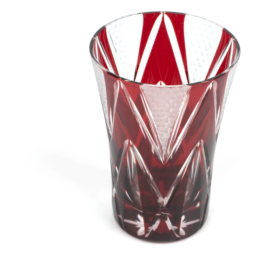 Стакан Tajima Glass Звездные грани 240 мл, стекло, медно-красный, деревянная коробка