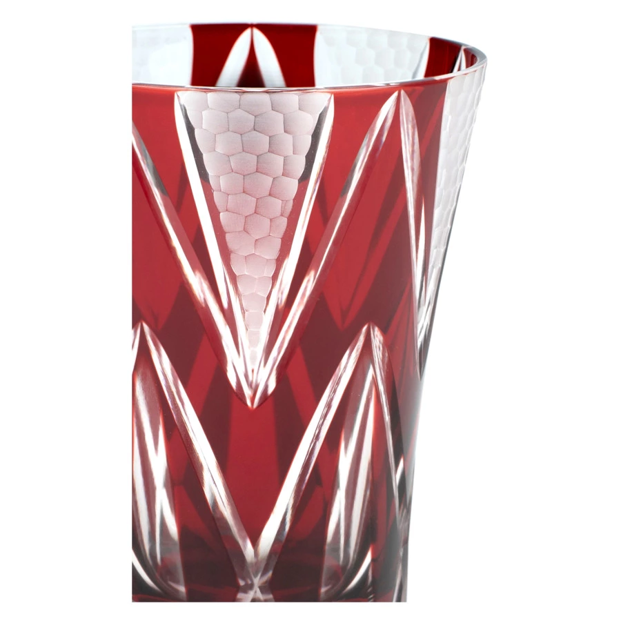 Стакан Tajima Glass Звездные грани 240 мл, стекло, медно-красный, деревянная коробка