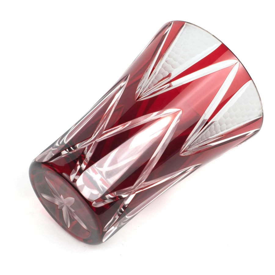 Стакан Tajima Glass Звездные грани 240 мл, стекло, медно-красный, деревянная коробка