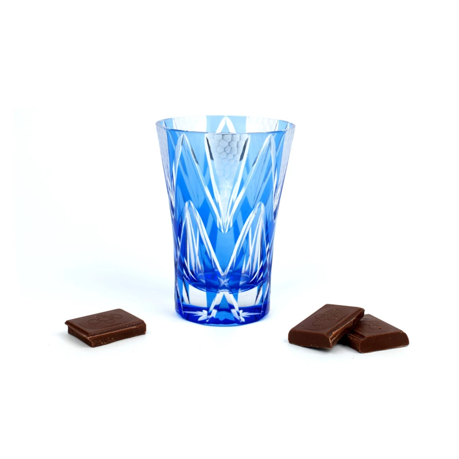 Стакан Tajima Glass Звездные грани 240 мл, стекло, голубой, деревянная коробка