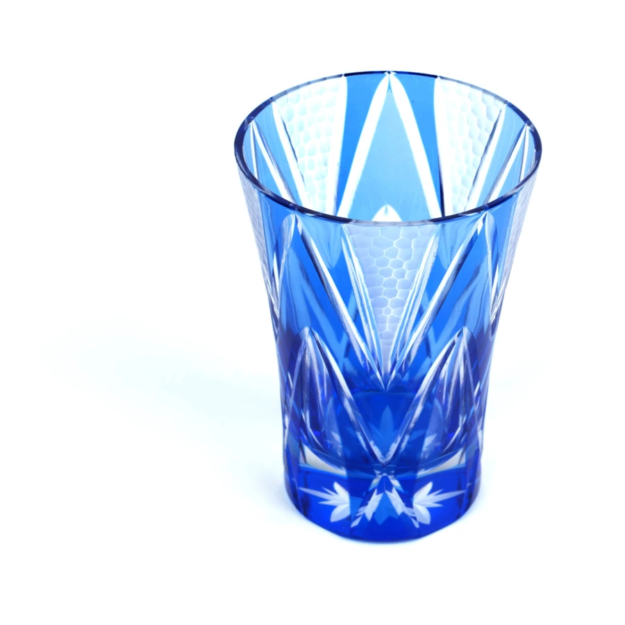 Стакан Tajima Glass Звездные грани 240 мл, стекло, голубой, деревянная коробка