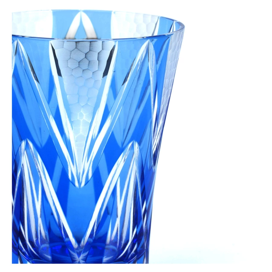 Стакан Tajima Glass Звездные грани 240 мл, стекло, голубой, деревянная коробка