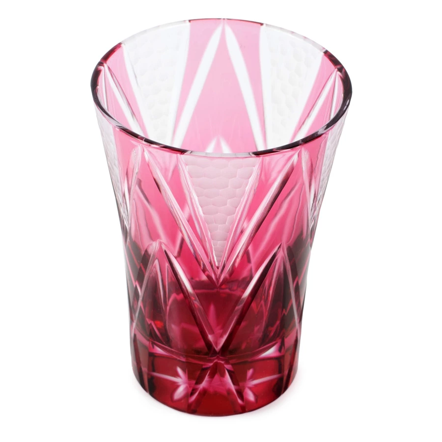 Стакан Tajima Glass Звездные грани 240 мл, стекло, золотисто-красный, деревянная коробка