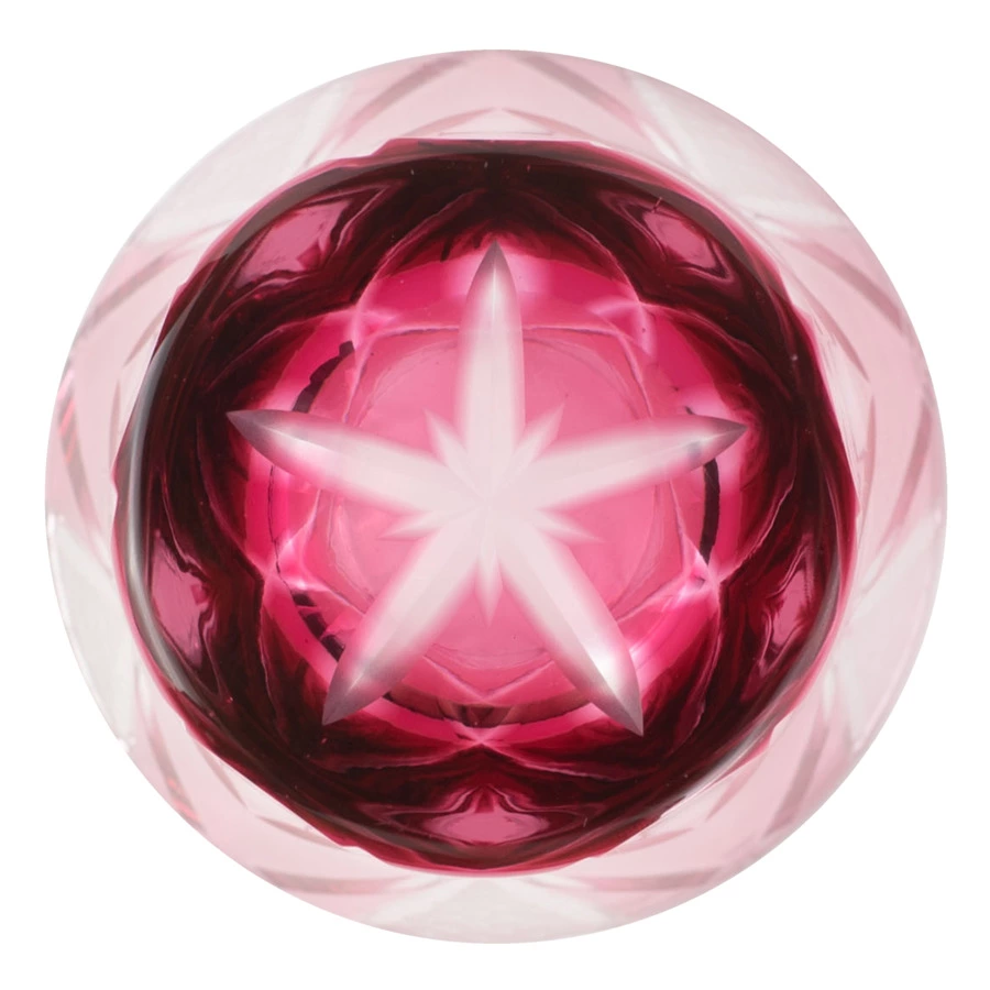 Стакан Tajima Glass Звездные грани 240 мл, стекло, золотисто-красный, деревянная коробка