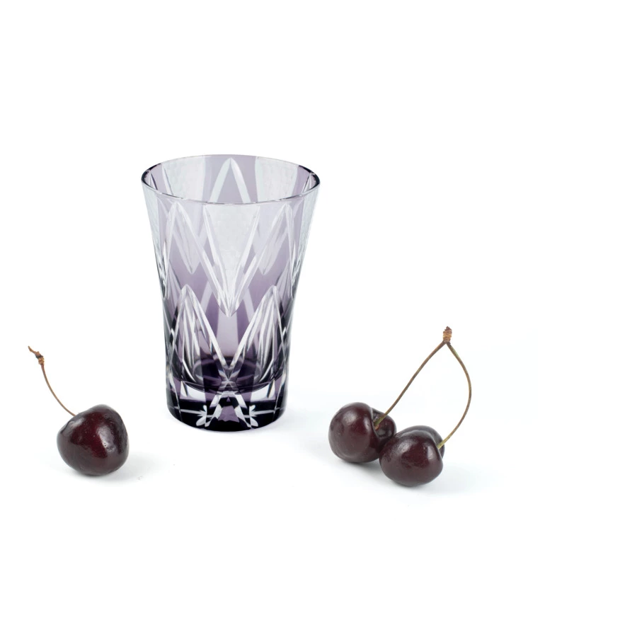 Стакан Tajima Glass Звездные грани 240 мл, стекло, фиолетовый, деревянная коробка