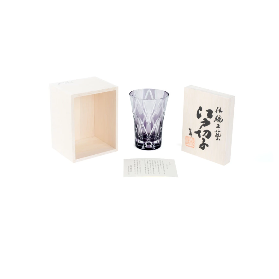 Стакан Tajima Glass Звездные грани 240 мл, стекло, фиолетовый, деревянная коробка