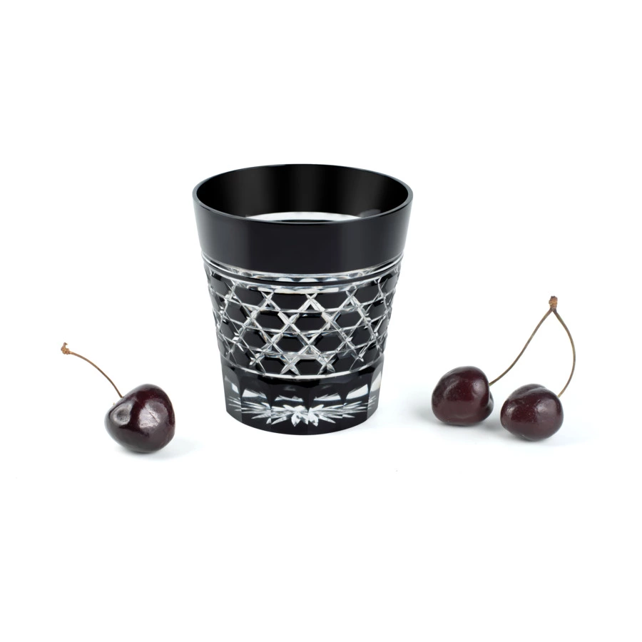 Стакан с шестиугольным плетением Tajima Glass 340 мл,стекло, черный, деревянная коробка