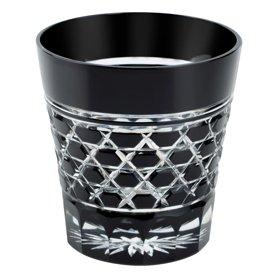 Стакан с шестиугольным плетением Tajima Glass 340 мл,стекло, черный, деревянная коробка