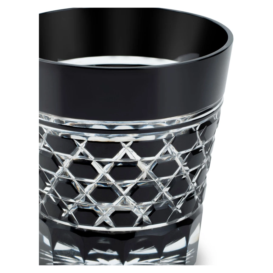 Стакан с шестиугольным плетением Tajima Glass 340 мл,стекло, черный, деревянная коробка