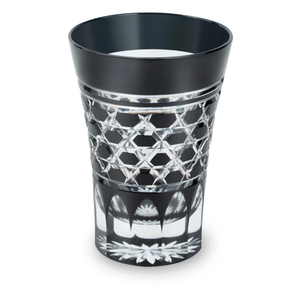 Стакан с шестиугольным плетением Tajima Glass 220 мл, стекло, черный, деревянная коробка