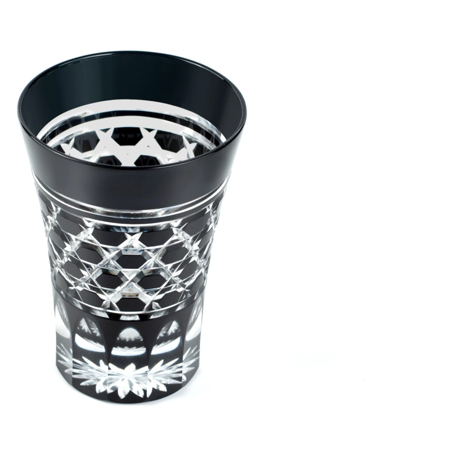 Стакан с шестиугольным плетением Tajima Glass 220 мл, стекло, черный, деревянная коробка
