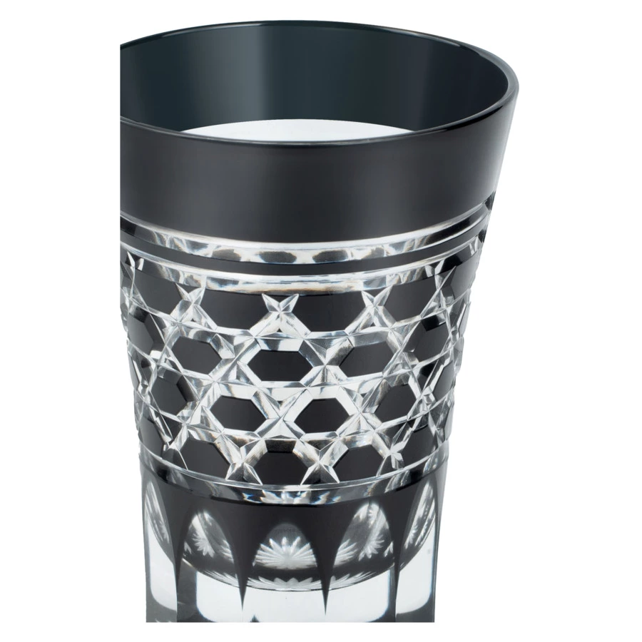 Стакан с шестиугольным плетением Tajima Glass 220 мл, стекло, черный, деревянная коробка