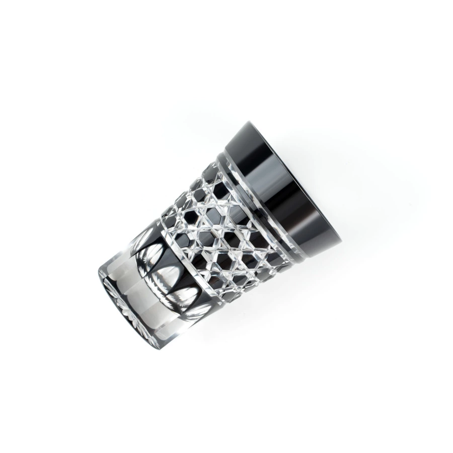 Стакан с шестиугольным плетением Tajima Glass 220 мл, стекло, черный, деревянная коробка