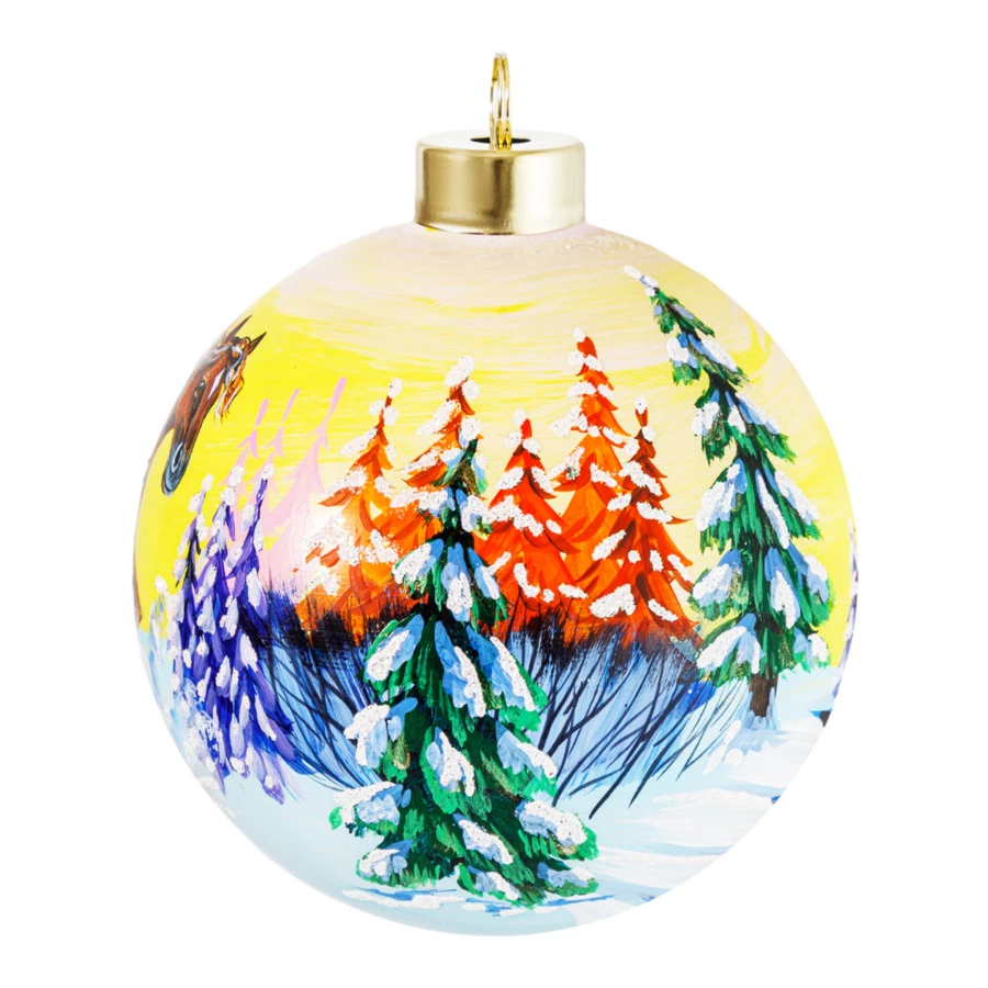 Игрушка елочная Decor de Table Шар Конь быстрый 10 см, стекло, п/к