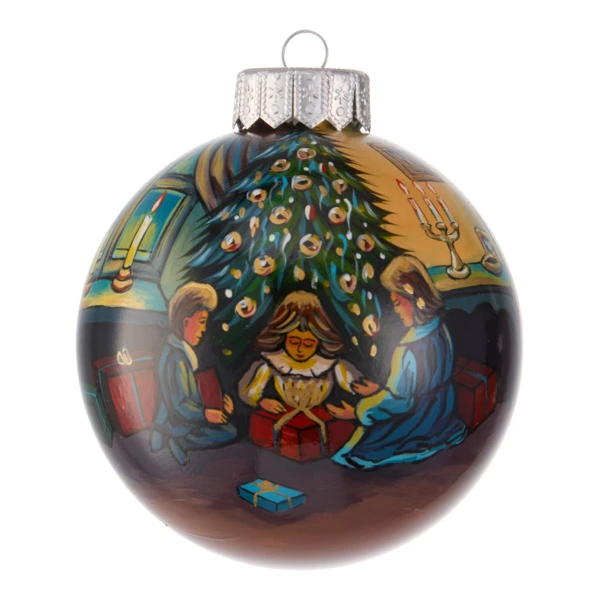 Игрушка елочная КОЛОМЕЕВ Шар Рождество 1 10 см, стекло, п/к