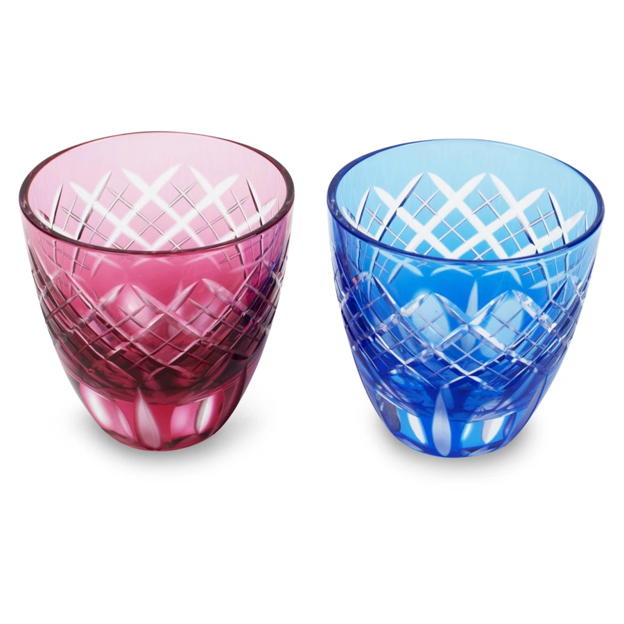 Набор рюмок с узором Tajima Glass Ярай 75 мл, 2 шт, стекло, в деревянной коробке