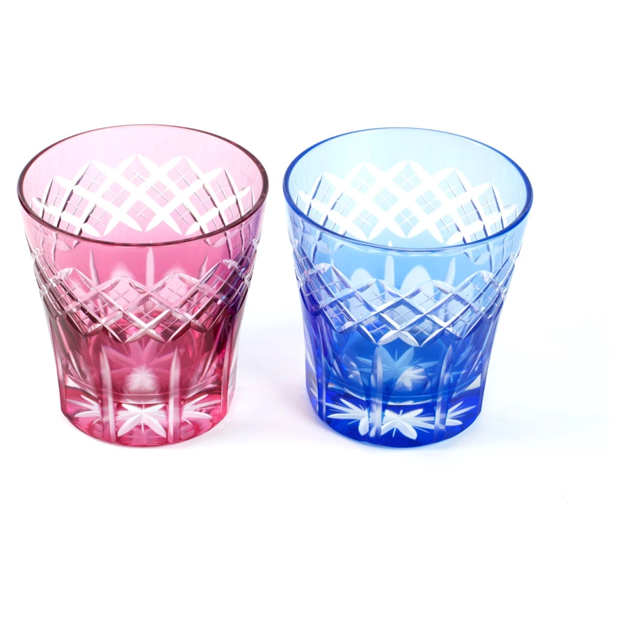 Набор стаканов с узором Ярай Tajima Glass 340 мл, 2 шт, стекло, в деревянной коробке
