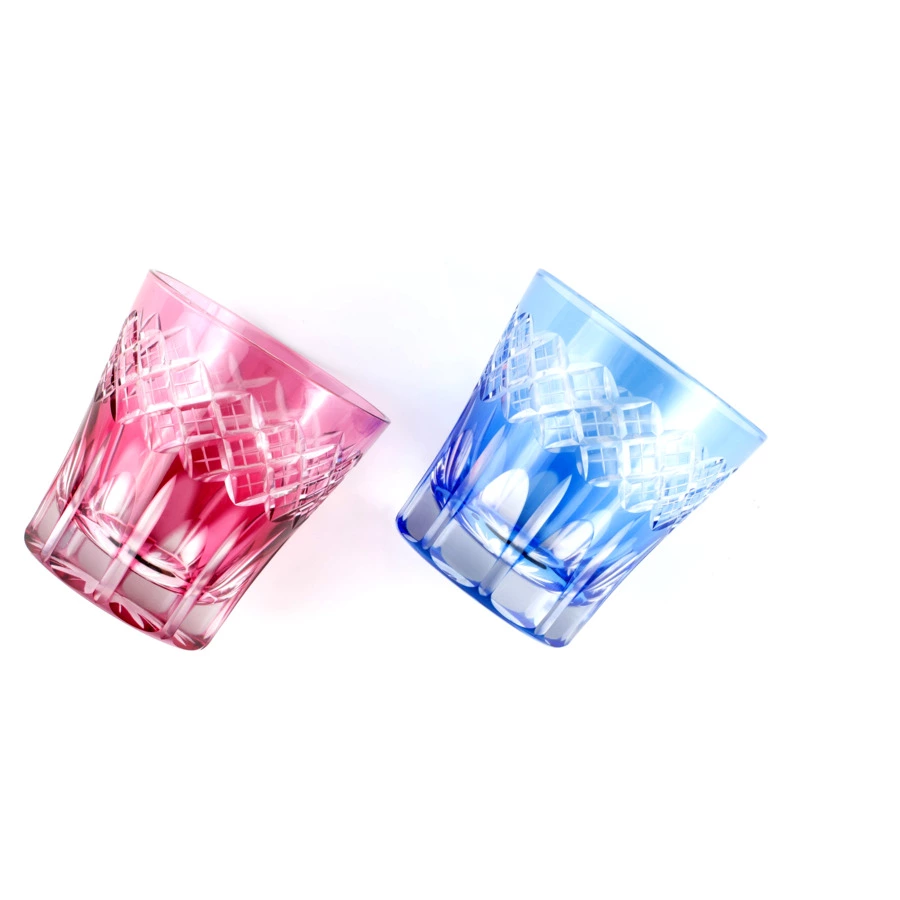 Набор стаканов с узором Ярай Tajima Glass 340 мл, 2 шт, стекло, в деревянной коробке