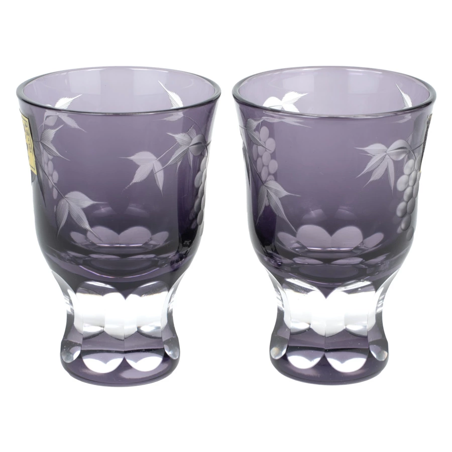 Набор рюмок Tajima Glass Виноград 80 мл, 2 шт, стекло, в деревянной коробке