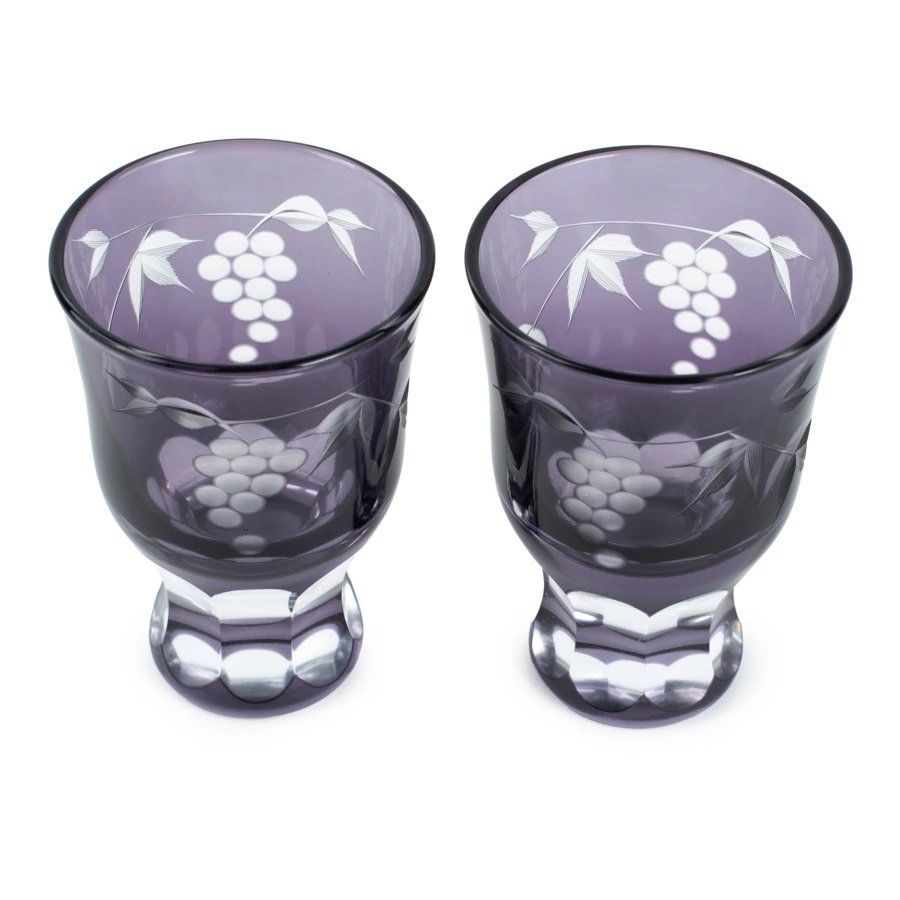 Набор рюмок Tajima Glass Виноград 80 мл, 2 шт, стекло, в деревянной коробке