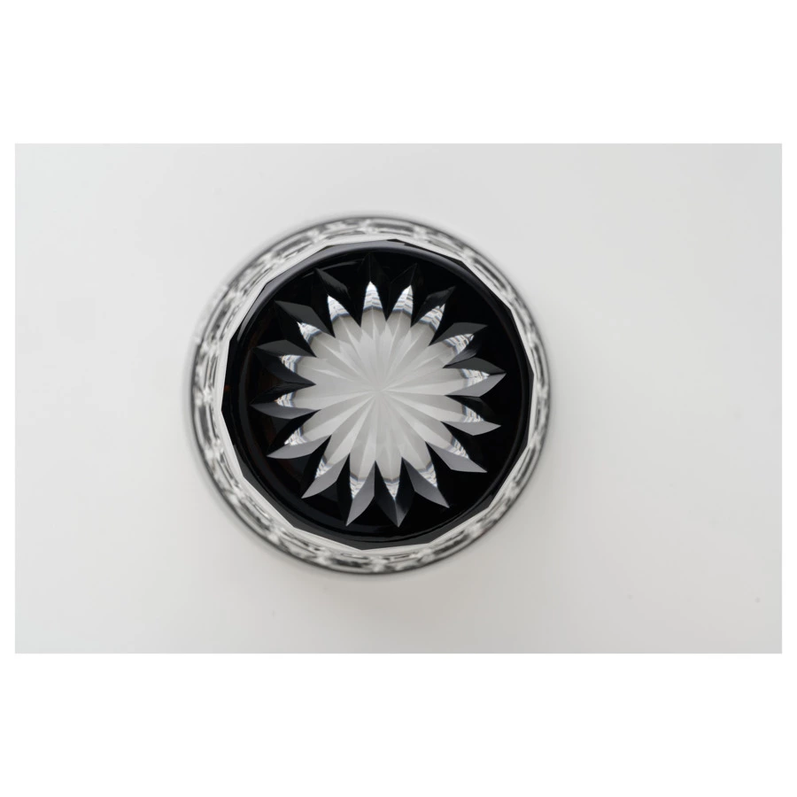 Стакан с восьмиугольным плетением Tajima Glass 340 мл, стекло, черный, в деревянной коробке