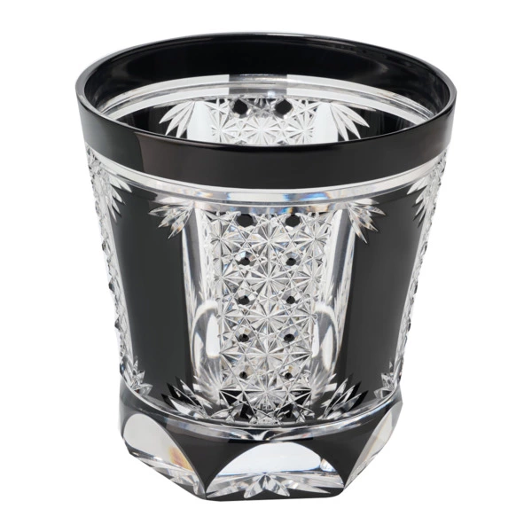Стакан с узором из хризантем Tajima Glass 340 мл, стекло, черный, в деревянной коробке