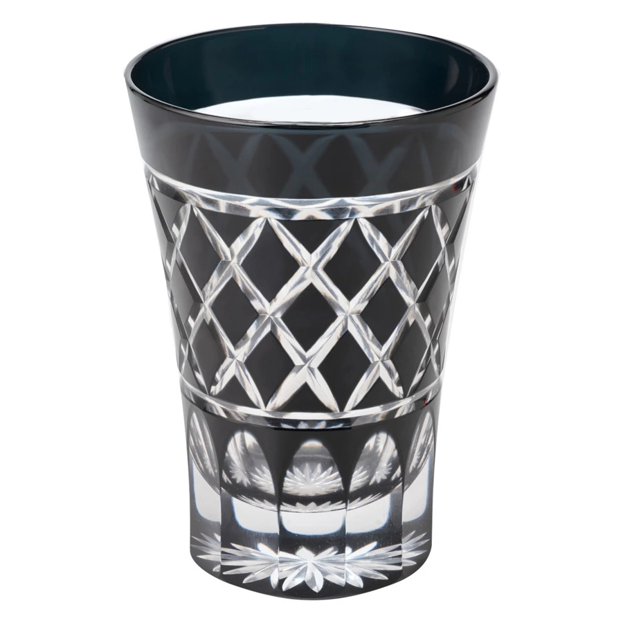 Стакан с узором Ярай Tajima Glass 220 мл, стекло, черный, в деревянной коробке