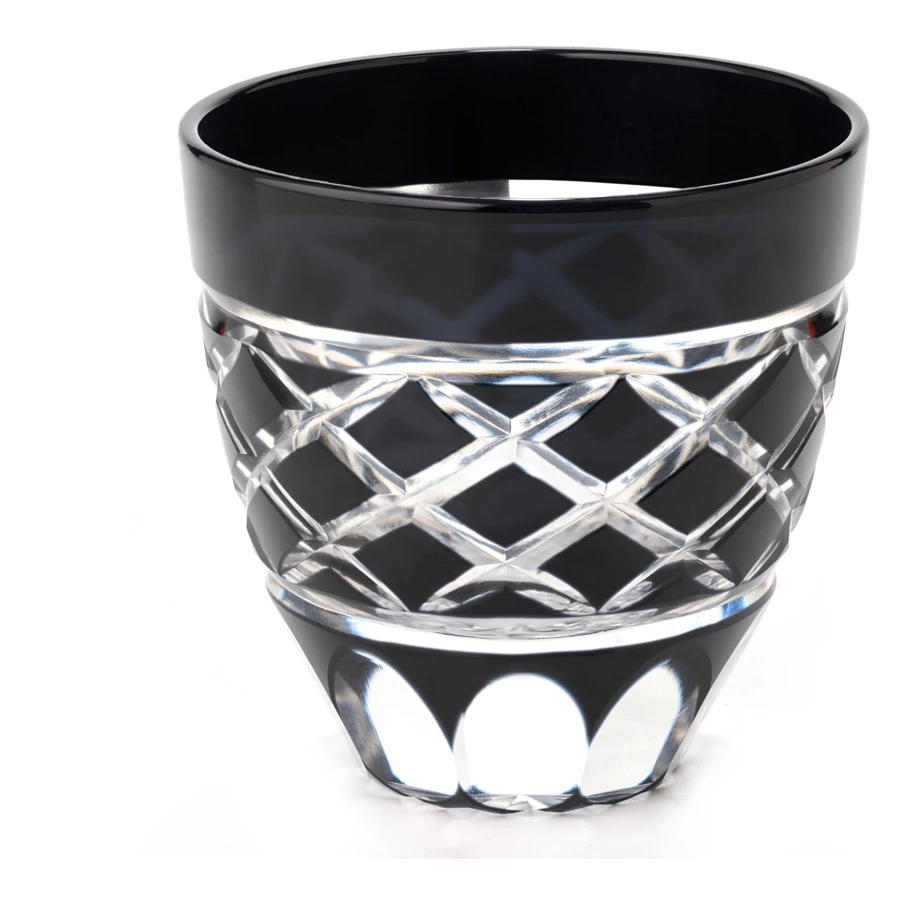 Рюмка с узором Ярай Tajima Glass 75 мл, стекло, черный, в деревянной коробке