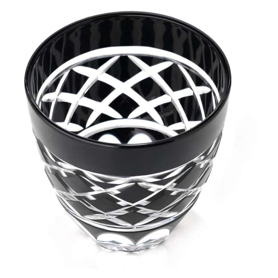 Рюмка с узором Ярай Tajima Glass 75 мл, стекло, черный, в деревянной коробке