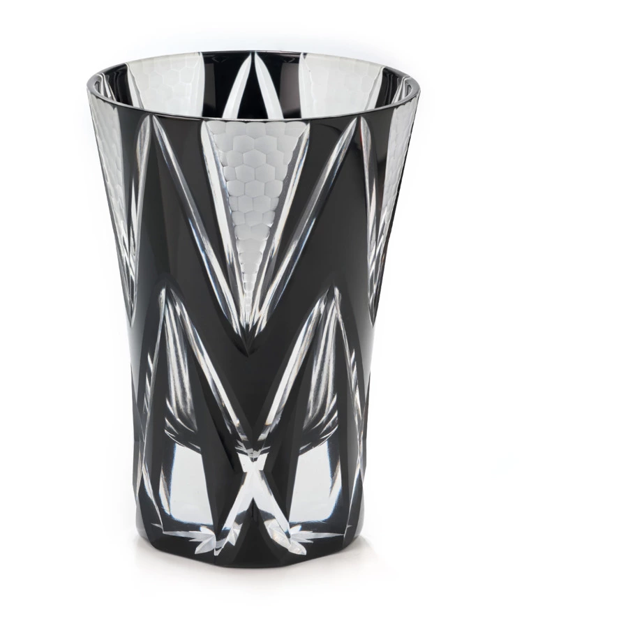 Стакан Звездные грани Tajima Glass 250 мл, стекло, черный, в деревянной коробке