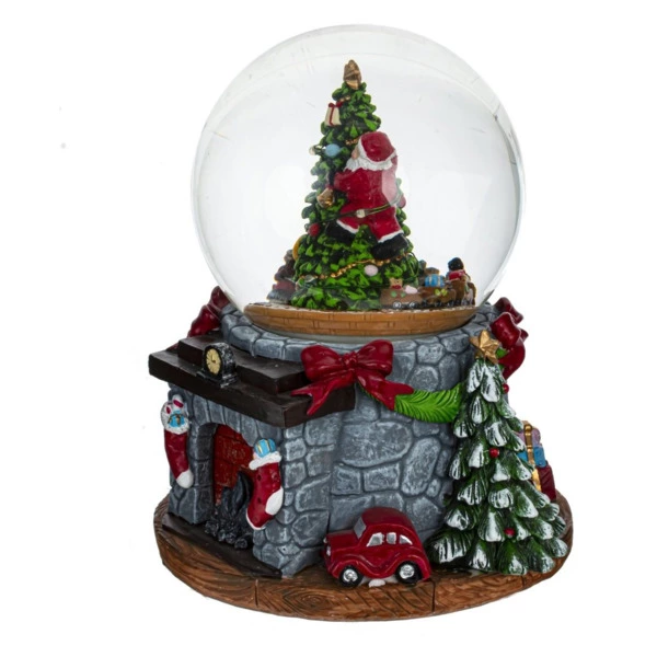 Снежный шар музыкальный Remeco Елка D12 см, полимер, стекло, с подсветкой