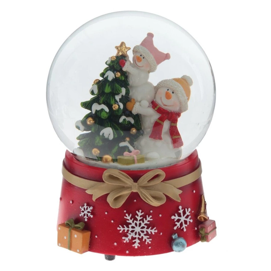 Снежный шар музыкальный Remeco Снеговики D10 см, полимер, стекло
