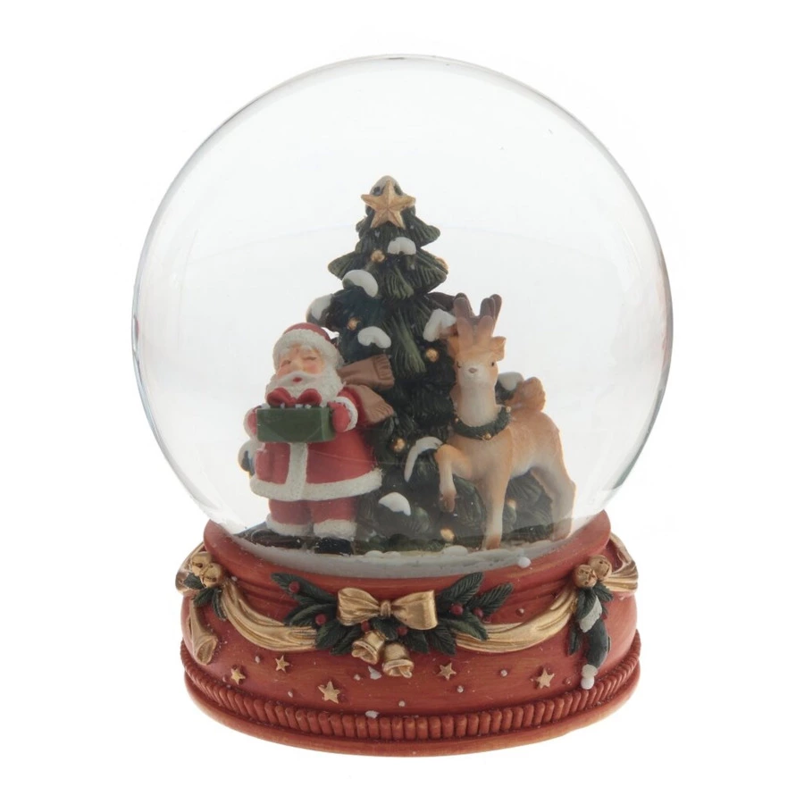 Снежный шар Remeco Дед Мороз и елка D 12 см, полимер, стекло