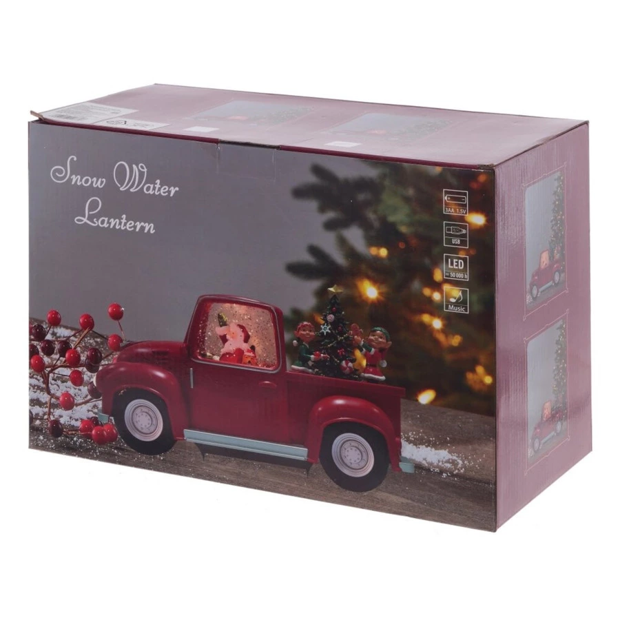 Изделие декоративное Remeco Дед Мороз на машине 28х12х17 см, полимер, стекло