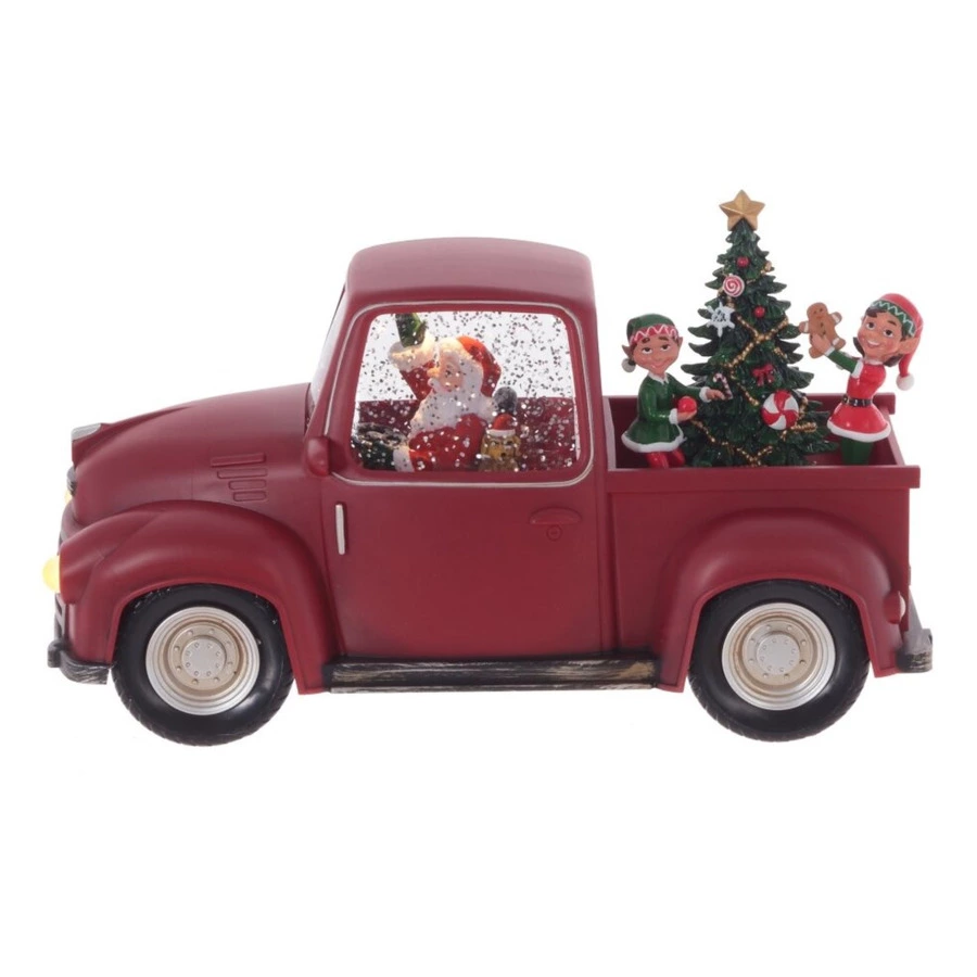 Изделие декоративное Remeco Дед Мороз на машине 28х12х17 см, полимер, стекло